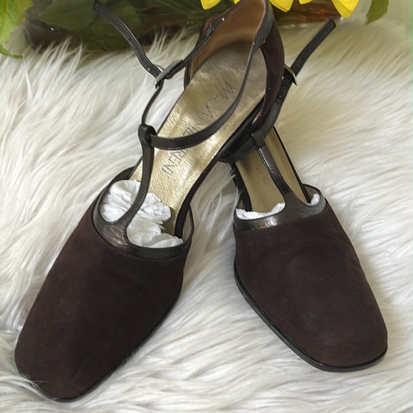Yves Saint Laurent Shoes - SOLD OUT Authentic Yves Saint Laurent MaryJane Vintage Brown Suede Leather 7 N.